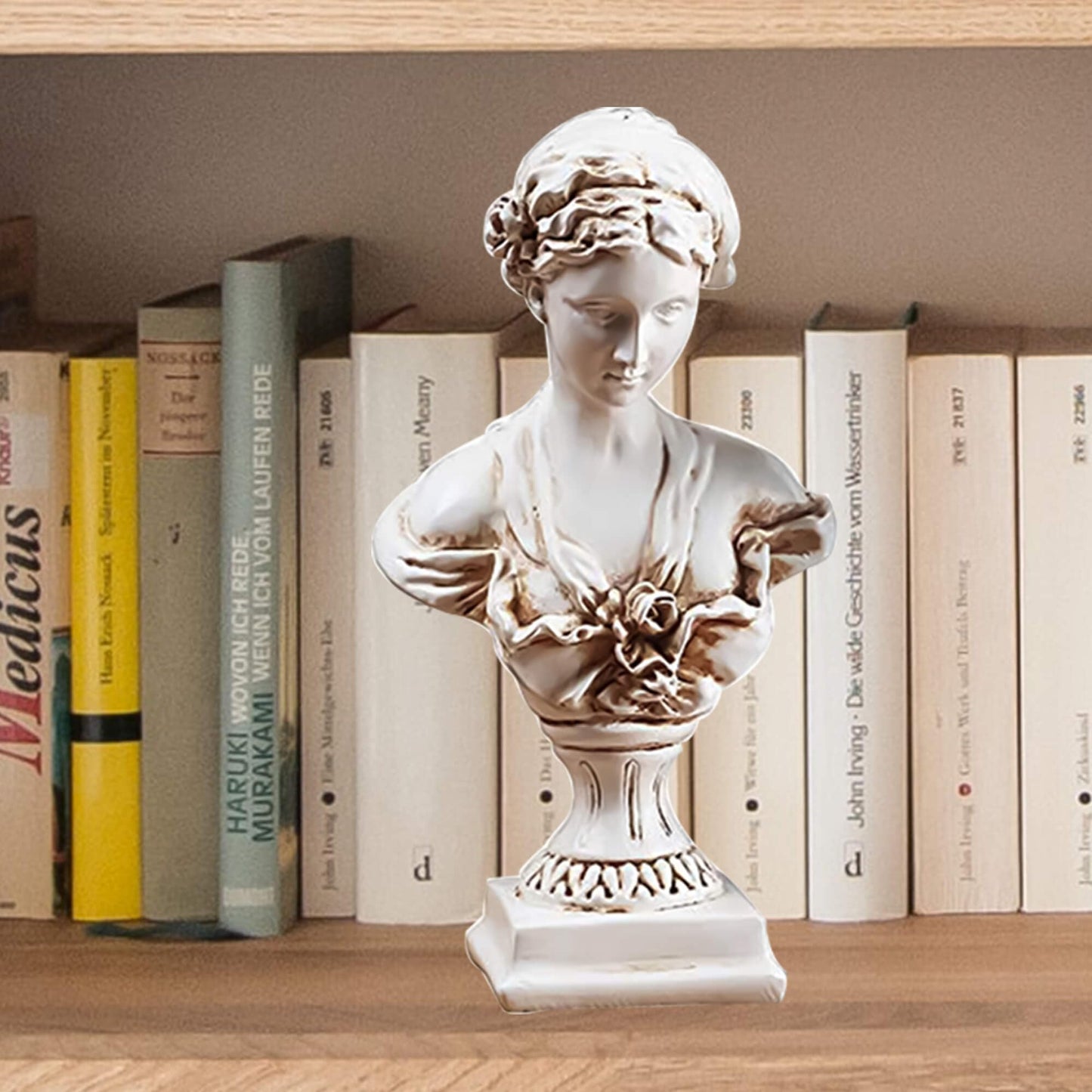 A.F.N.A.L Goddess Bust Statue Classical Tabletop Decoration Gift, Greek & Roman Mythology Indoor Decor for Home & Office, Replica Resin Minerva Sculpture Art, 8.7" H, Old Style