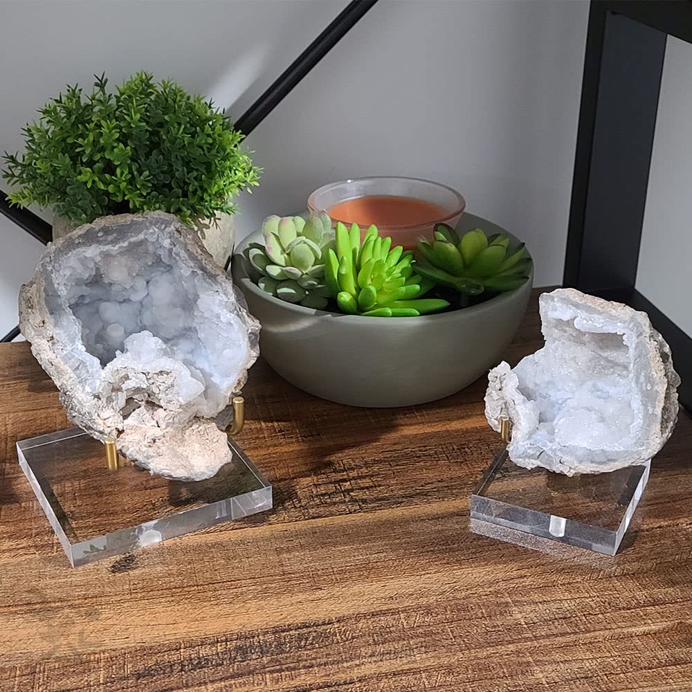 OnFireGuy 4-1/4" Adjustable Acrylic Easel Display Stand for Geodes, Minerals, Fossils & Crystals | 4-1/4 inch Acrylic Easel Display Stand | Showcase Your Treasures with Style and Elegance