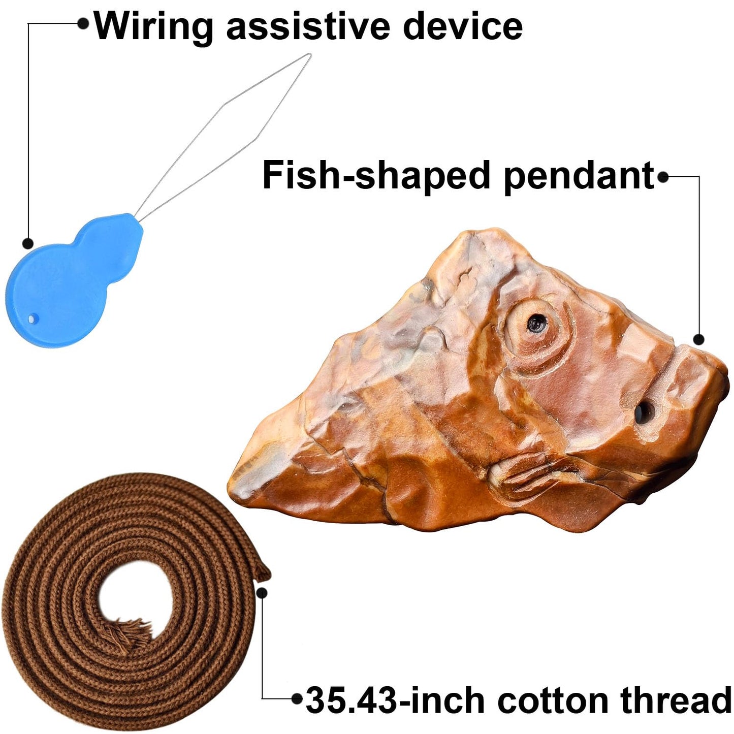 XIOFU Handmade Fish Ornament – Natural Stone Carving, Unique Gobi Desert Pebble Decor, Boho Home Accent, Gift for Nature Lovers (Each Piece One-of-a-Kind)
