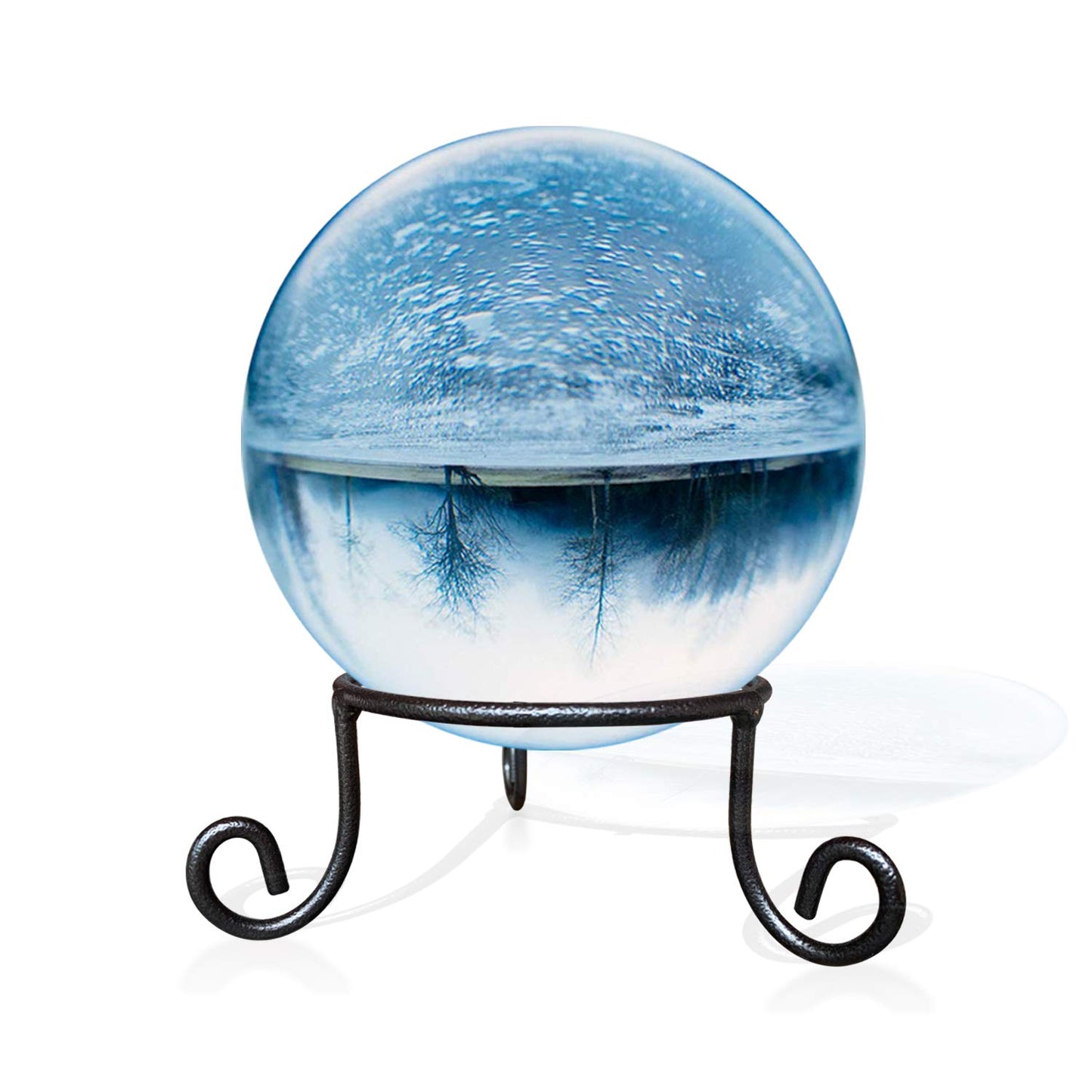 EcoRise Black Iron Gazing Globe Stand, Wrought Iron Sphere Holder, Crystal Ball and Glass Bowl Display Stand, Metal Egg Holder 4.5inches x 2inches