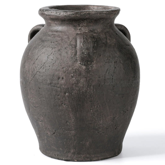 Jaxoriel Rustic Ceramic Distressed Vase, Handmade Terracotta Vases, Decorative Flower Vase for Centerpieces, Vintage Wabi Sabi Farmhouse Decor for Entryway (9.5'' Tall)