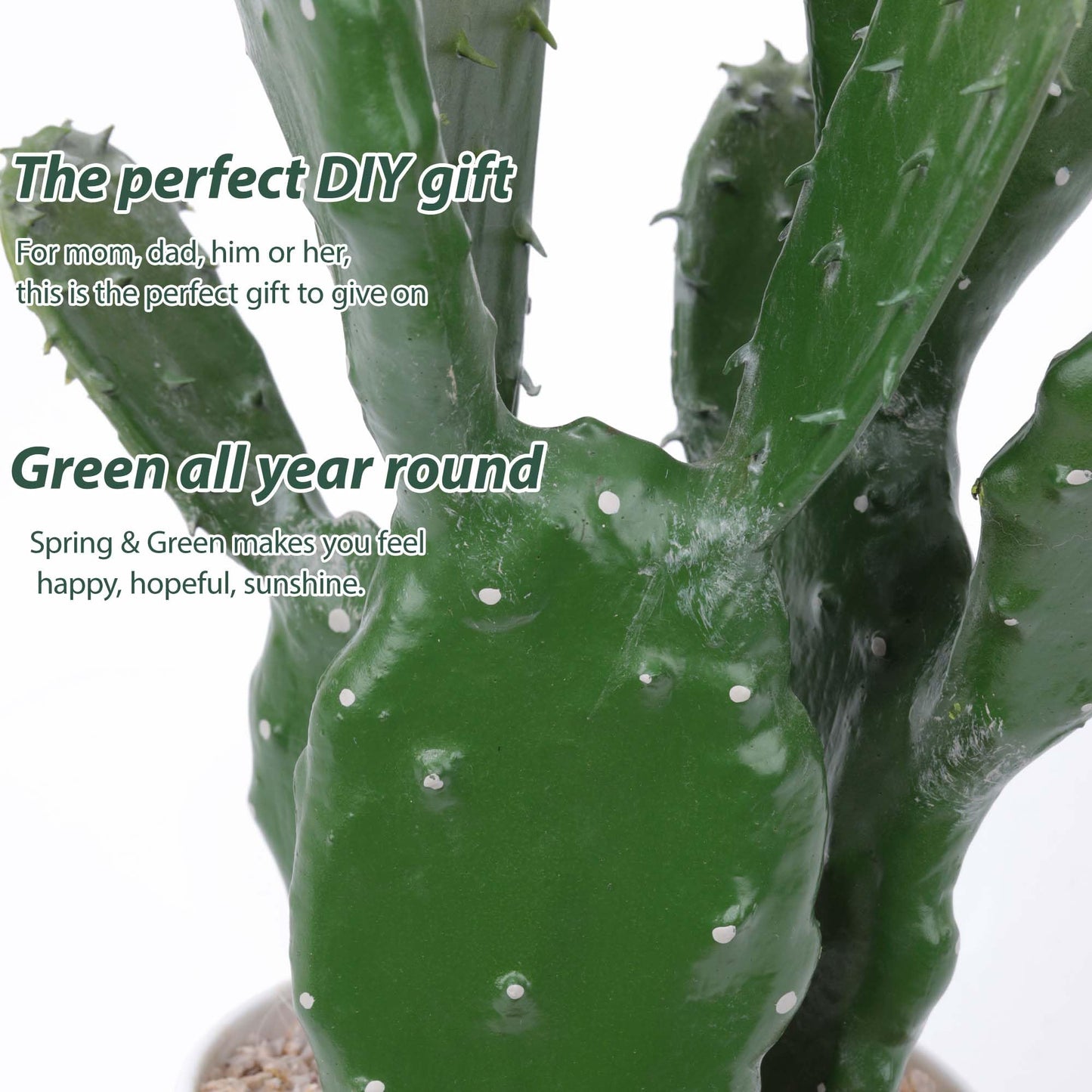Yinleus 14Inch Artificial Cactus Faux Cacti Fake Cactus Saguaro Potted Plants for Indoor Outdoor Home Offices Store Decoration