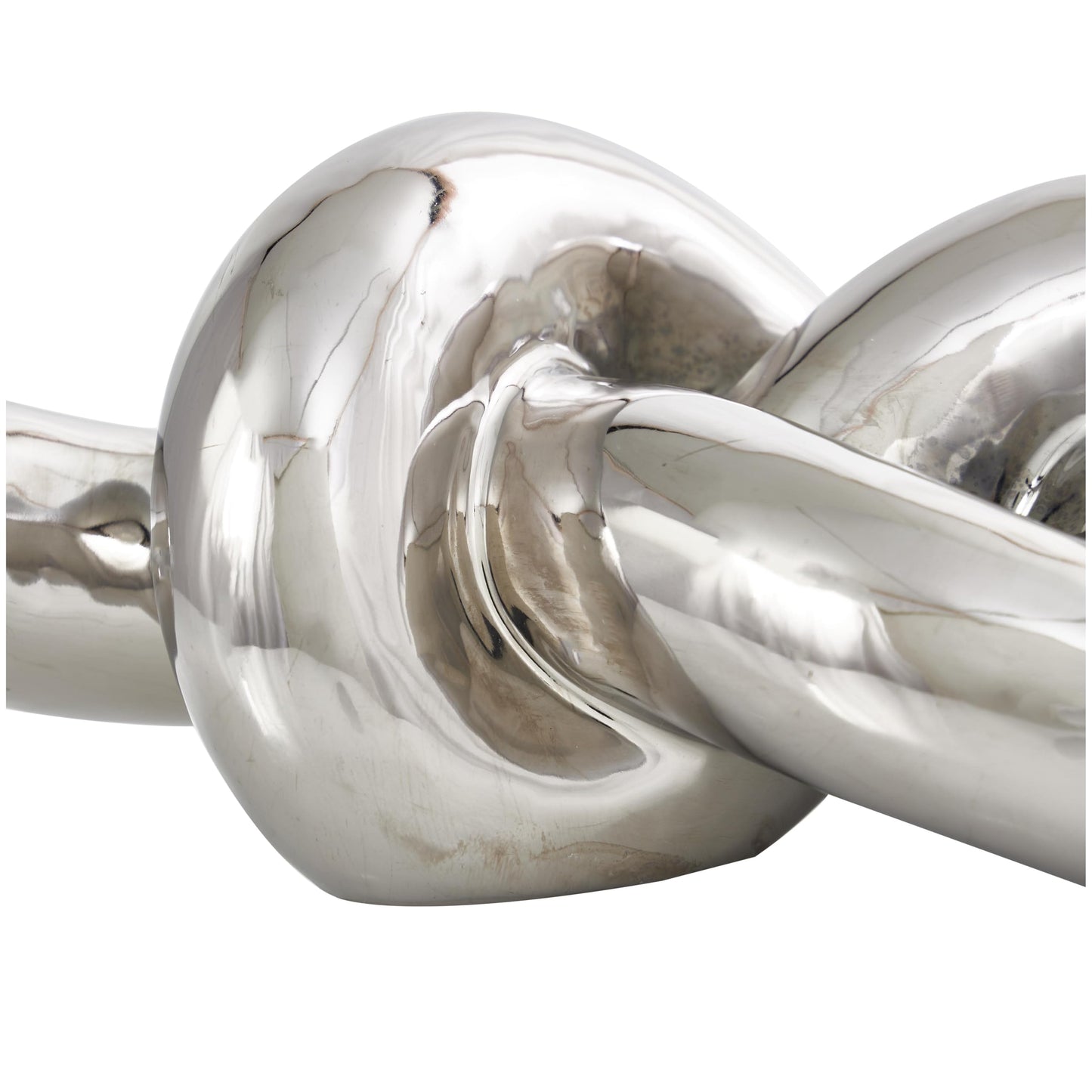 Deco 79 Ceramic Knot Decorative Sculpture Abstract Home Decor Statue, Accent Figurine 12" x 6" x 4", Silver
