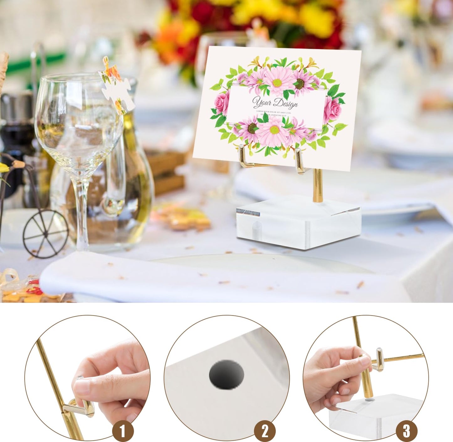 SYWAN 6pc Rock Display Stand, Adjustable Metal Arms Display Stand with Base Crystal Display Stand Small Rock Collection Display Mineral Display Easel for Crystal Gemstones Geodes Fossils (Clear Acrylic)