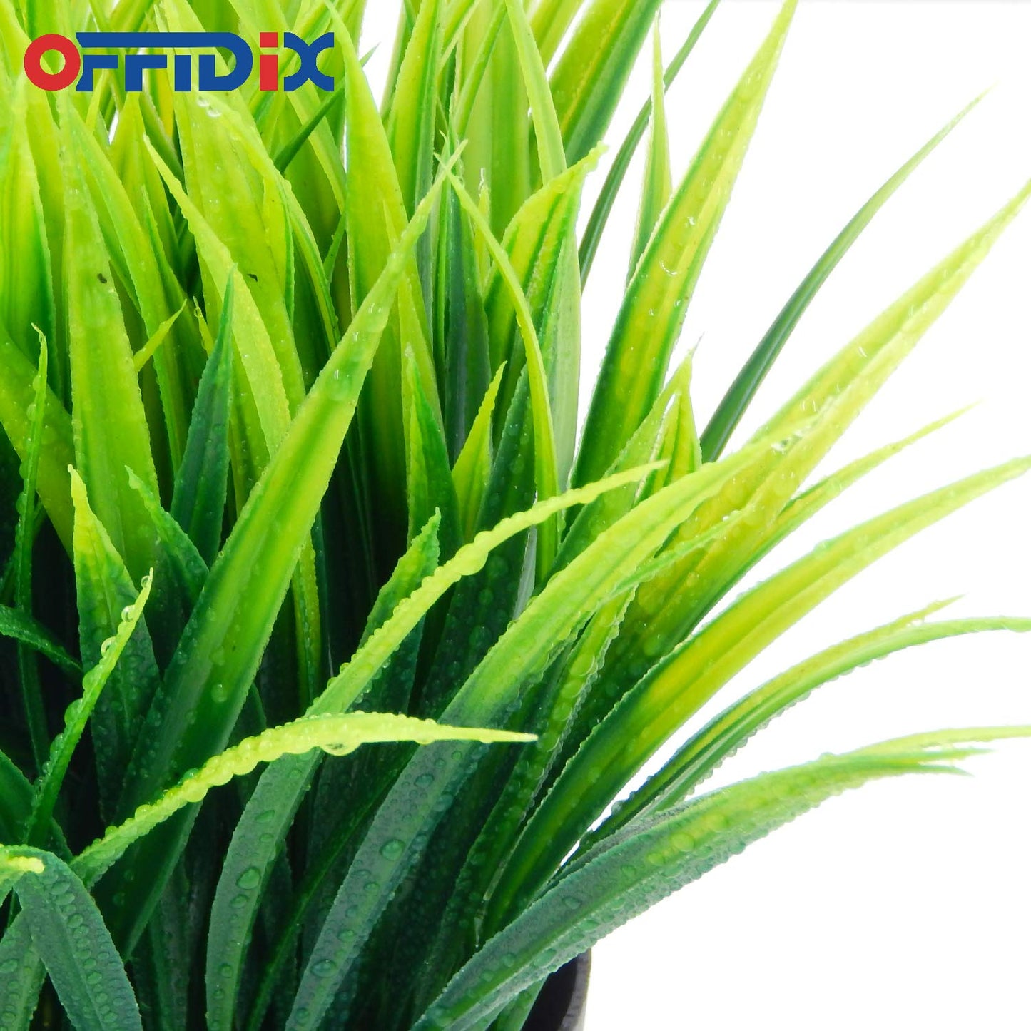 OFFIDIX Artificial Potted Plant,Fake Plant for Office Desktop, Faux Plant Wheat Grass with Black Plastic Pots for Home Bathroom Decoration Indoor 1pc