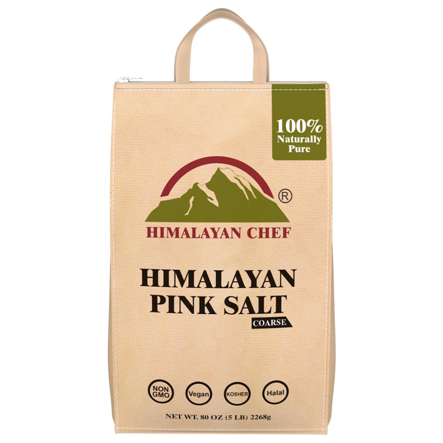 Himalayan Chef Pink Salt Coarse for Grinder Refills - 5 lbs 100% Natural Enriched with 84 Essential Minerals, Certified Pink Salt