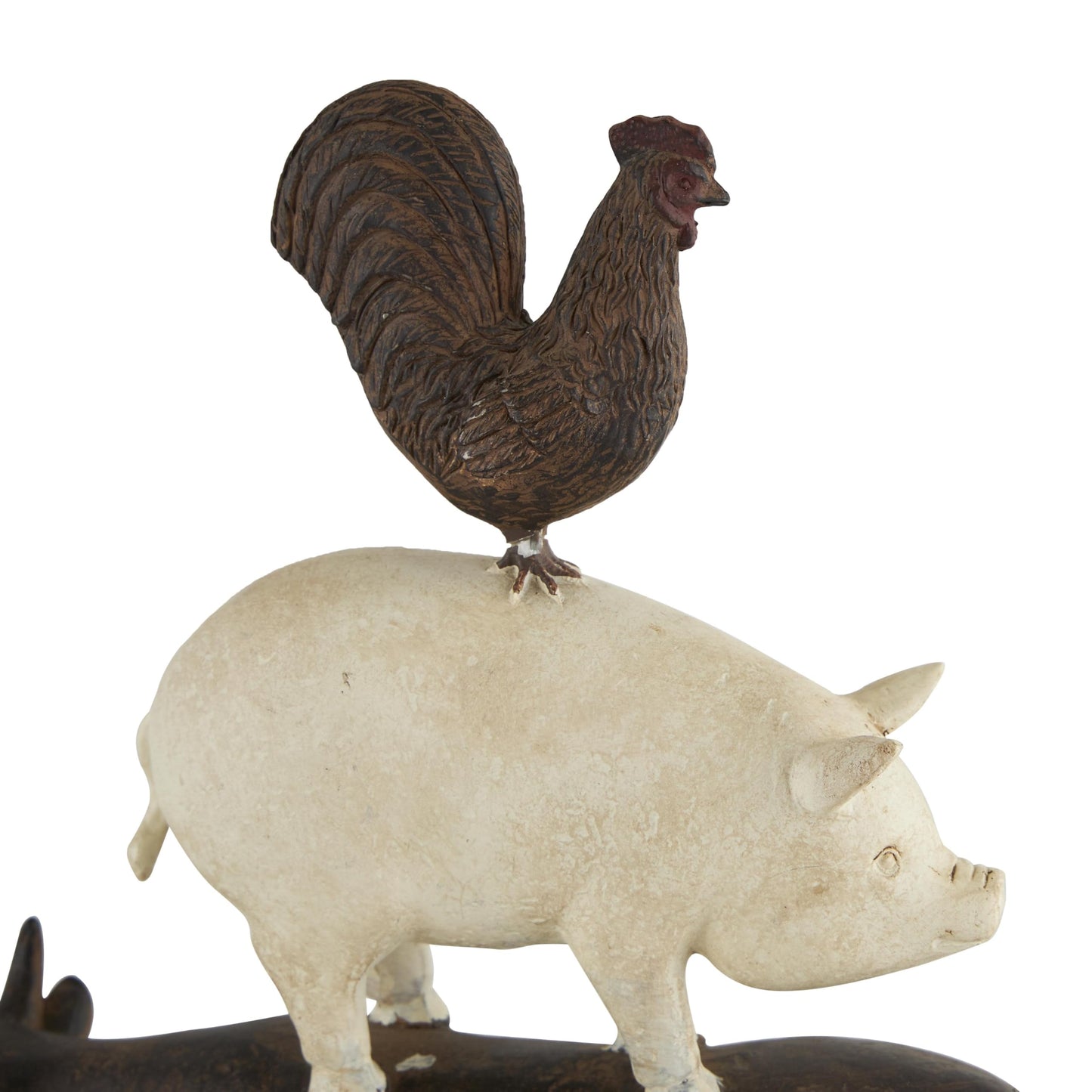Deco 79 Polystone Farm Animals Decorative Sculpture Stacked Home Decor Statue, Accent Figurine 11" x 3" x 14", Brown