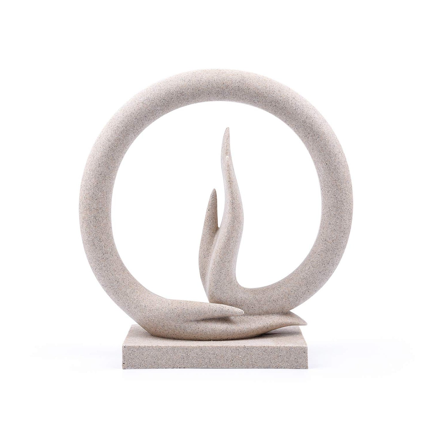 Carefree Fish Desert Sandstone Buddha Hand Statue Yoga Decor The Art of Minimalism Valuable Collection (Solid 6.6 Pounds)