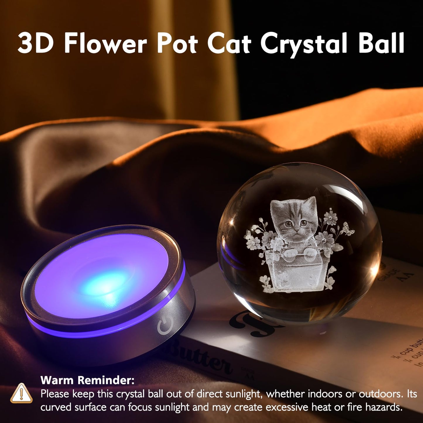 IFOLAINA Cat Themed Gifts for Women 3D Crystal Ball for Her Mom Girls