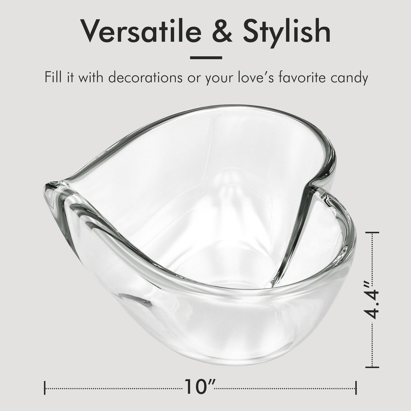 Orrefors 10" Heart Bowl, Decorative Serveware Collection, Made from Crystal, For Salad, Soup, Snack, Dessert, Kitchen & Dining Decor - Bachelorette and Wedding Party