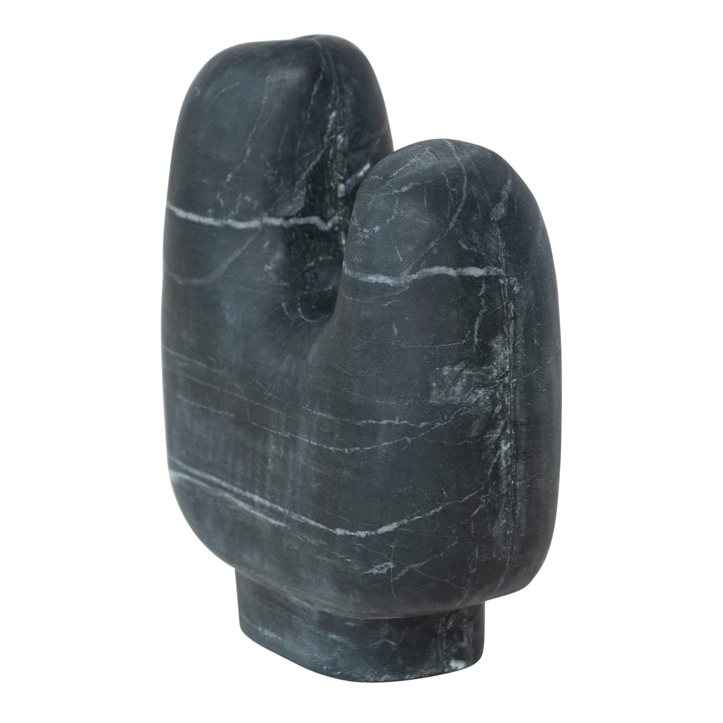 Bloomingville Marble Organic Shaped Footed Vase, Black
