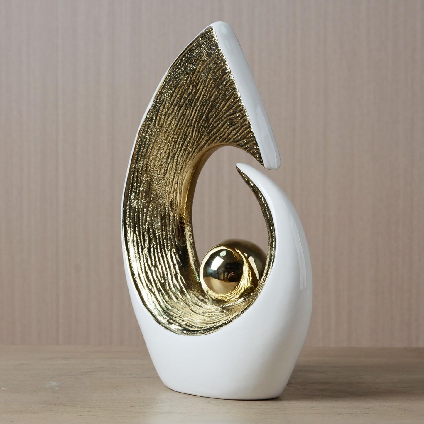 HAUCOZE Abstract Statue Figurine Modern Art Sculpture Home Decor Ceramic Ornament Gift for Living Dining Room Bedroom 10 Inch