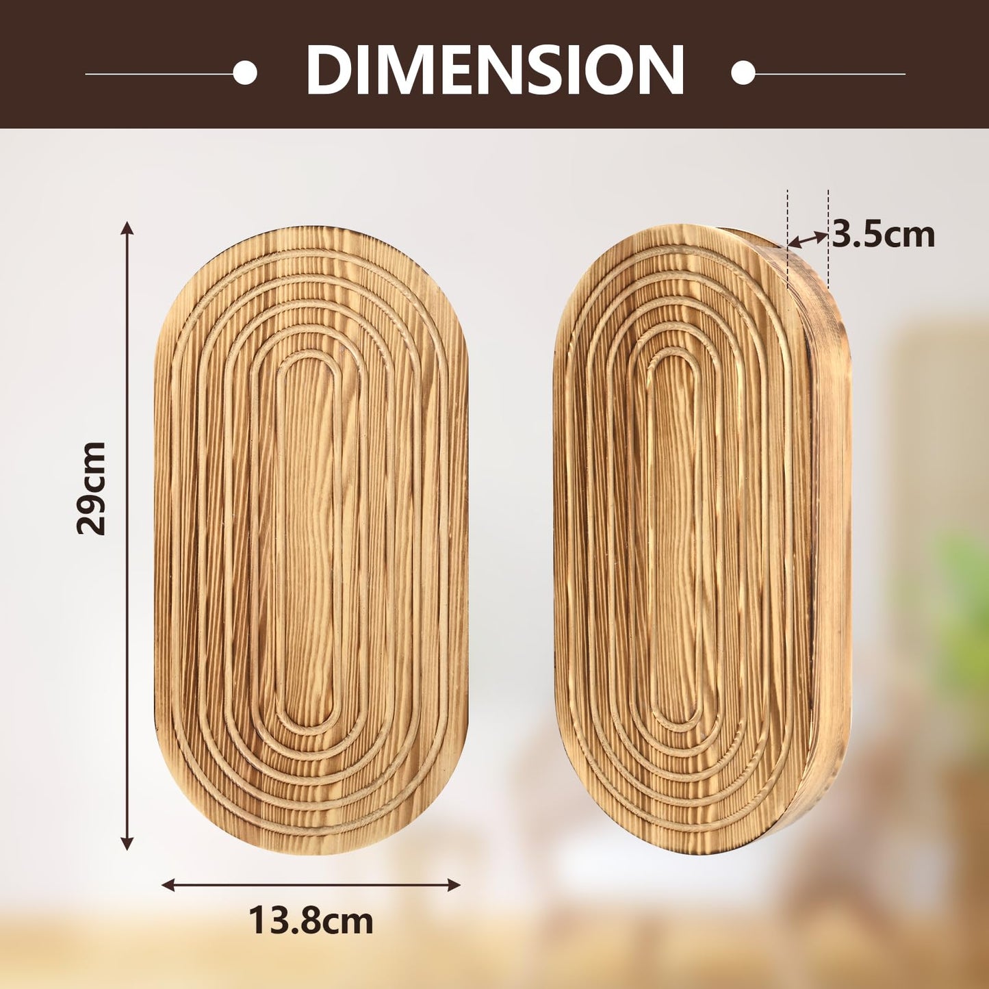 Zelura 2PCS Wood Wall Planter for Indoor Plants, Wooden Hanging Planter for Dried Flowers and Artificial Greenery Plants,Wood Pocket Vase for Living Room,Bedroom,Bathroom (Brown)