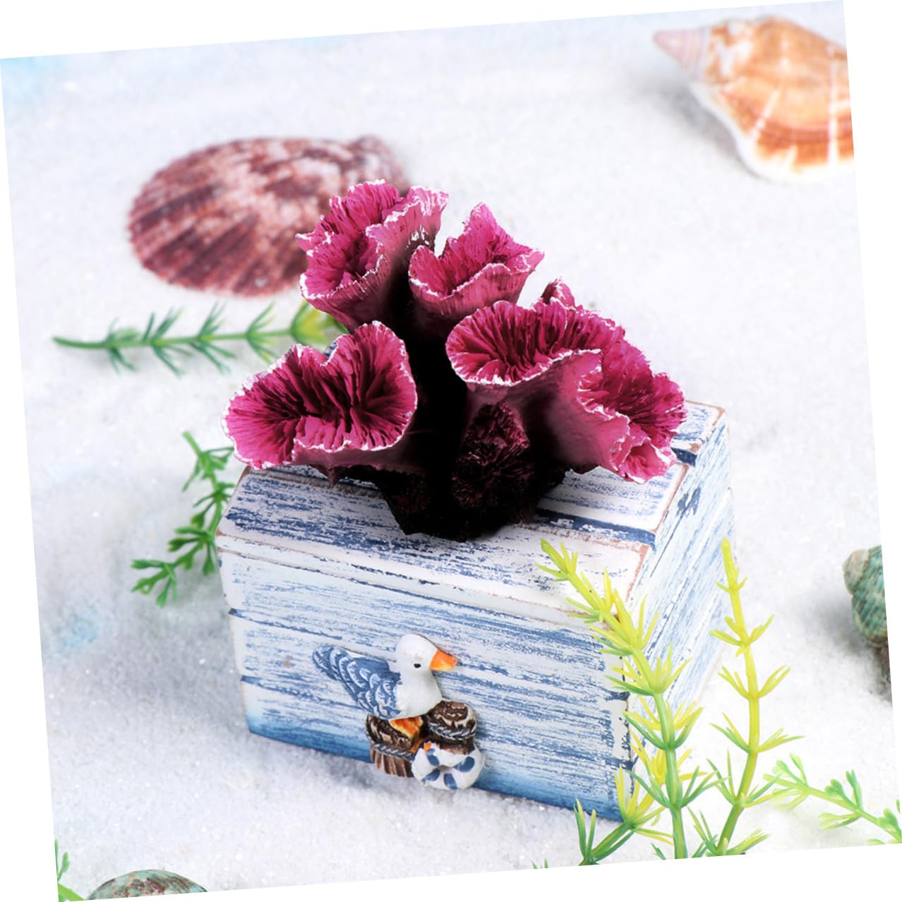 DOITOOL Artificial Purple Resin Coral Sculpture Fish Tank Decoration Aquarium Ornament for Freshwater and Saltwater Tanks, Sea Life Coral Figurine Tabletop Decor