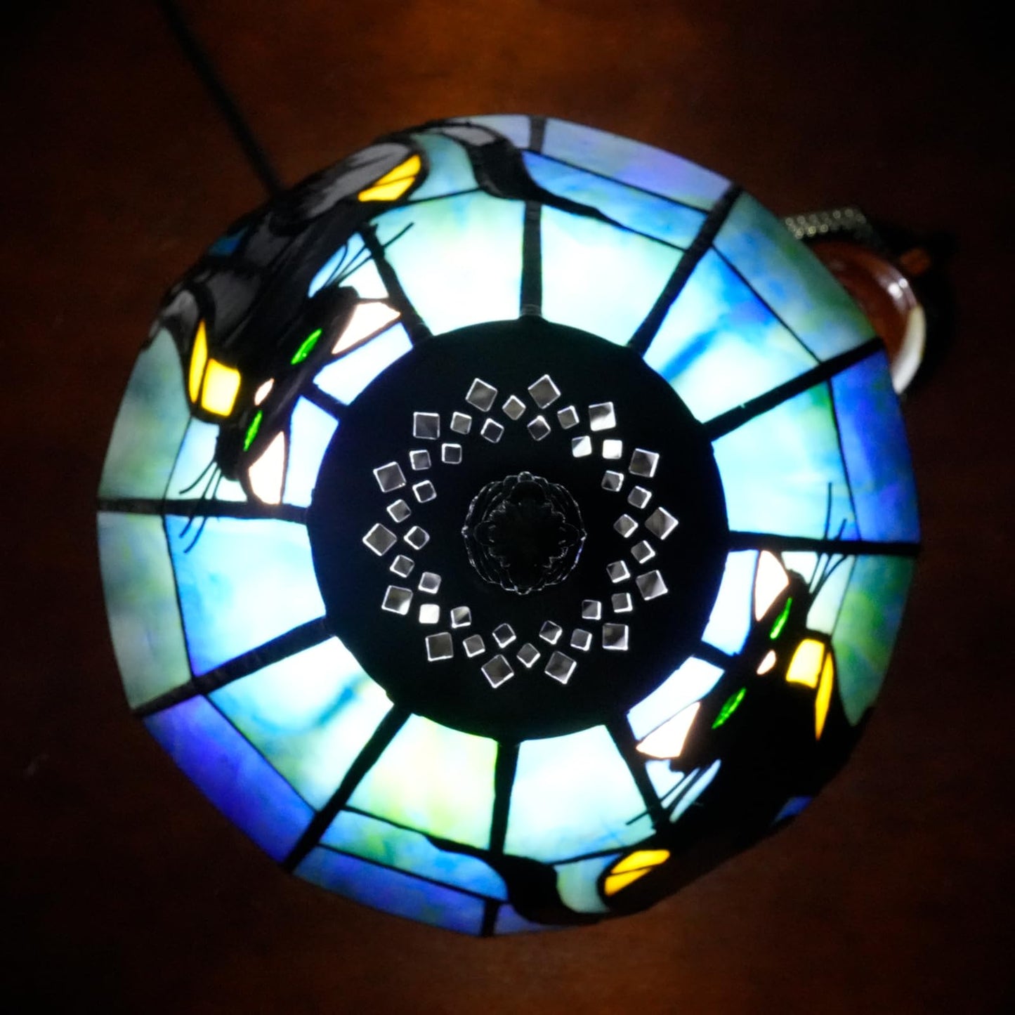 KIPHEPI Tiffany Lamp Stained Glass Table Lamp 8X8X14 Inches Black Cat Style Living Room Bedroom Dorm Kitchen Home Decor Festival Birthday Gift