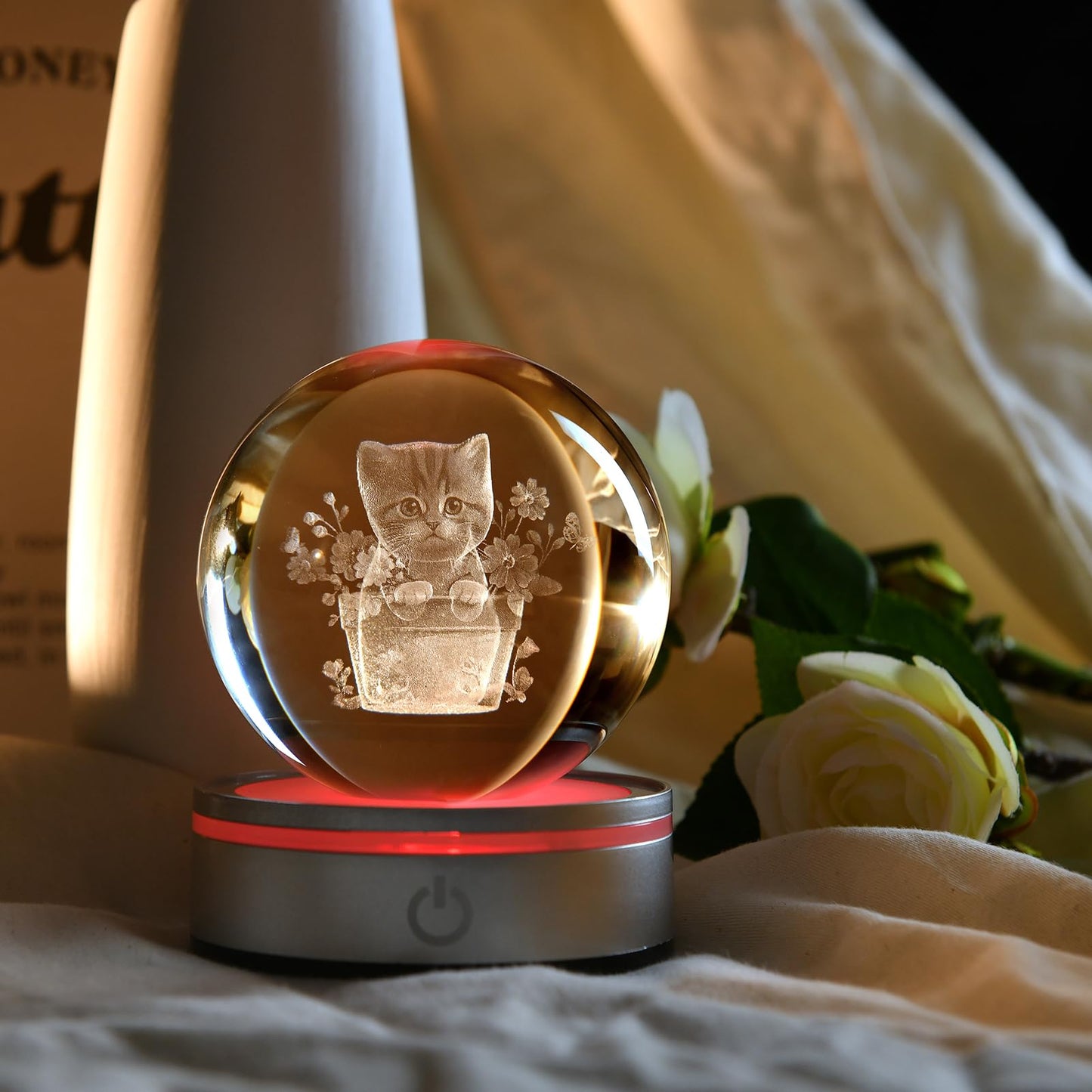 IFOLAINA Cat Themed Gifts for Women 3D Crystal Ball for Her Mom Girls