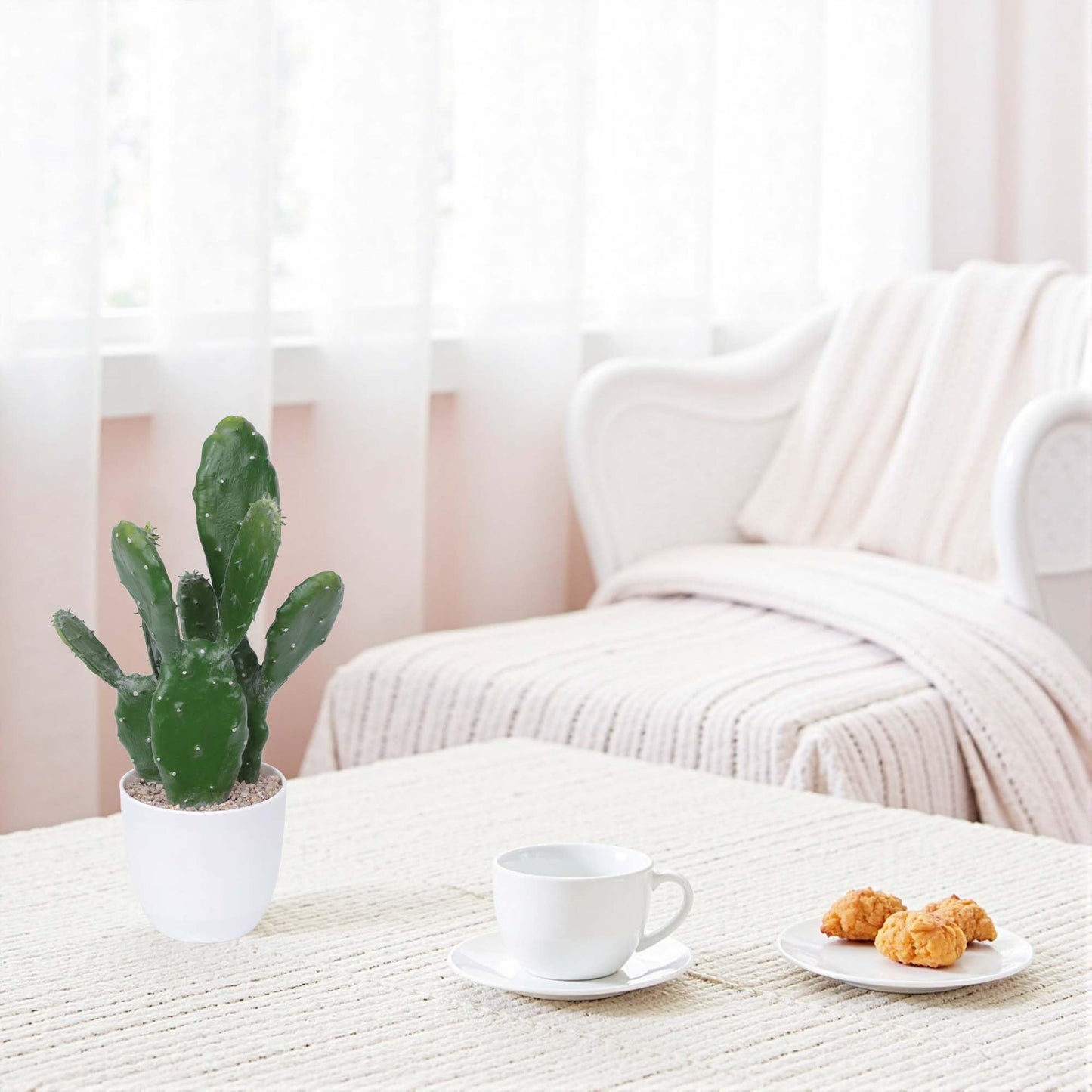 Yinleus 14Inch Artificial Cactus Faux Cacti Fake Cactus Saguaro Potted Plants for Indoor Outdoor Home Offices Store Decoration