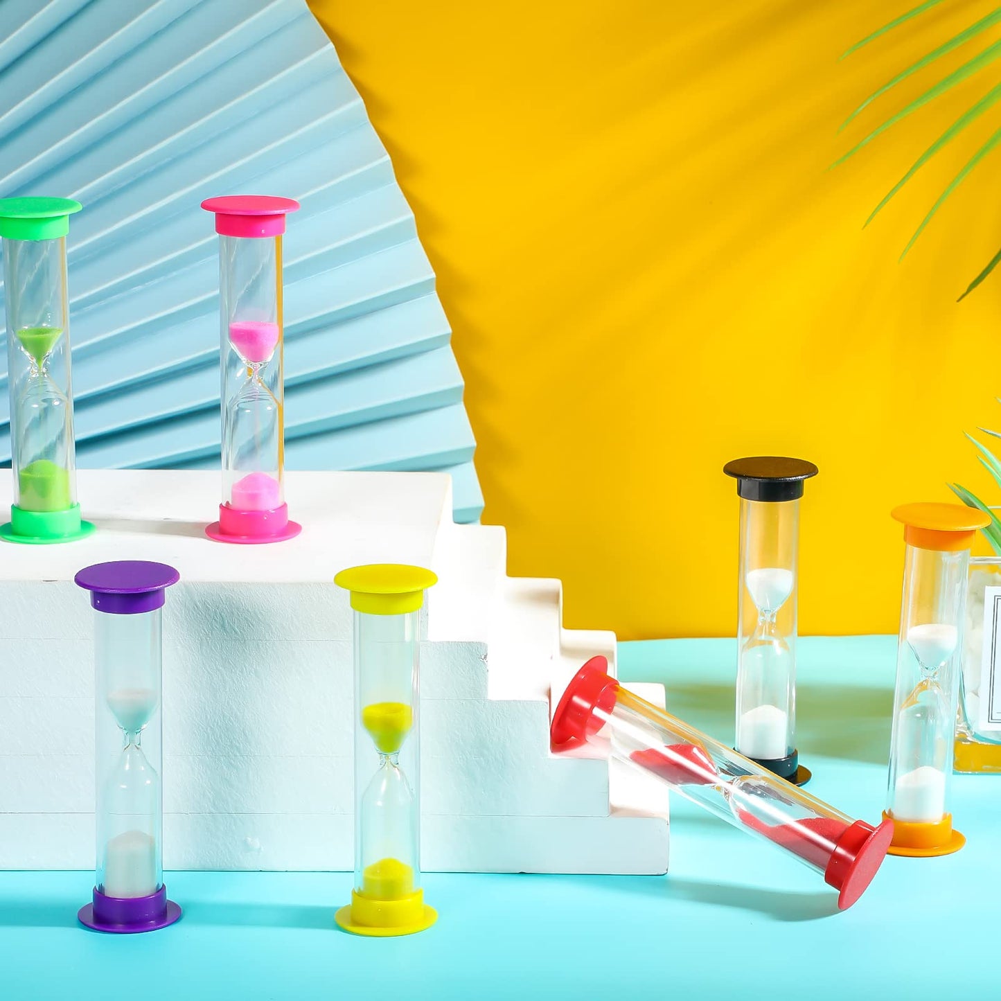24 Pcs 5 Minute Sand Timer Plastic Hourglass 5 Min Visual Timer Mini Classroom Small Shower Hourglass for Teacher Classroom School Must Haves Supplies Egg Sand Clock Kids Time Management(Colorful)