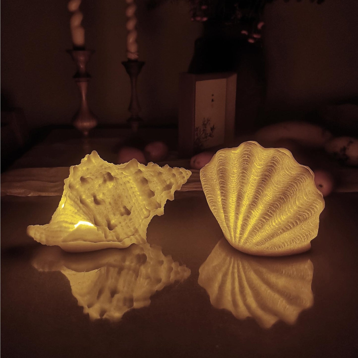 UFAIRV Conch Shell Night Light, Warm White, Sandstone Material