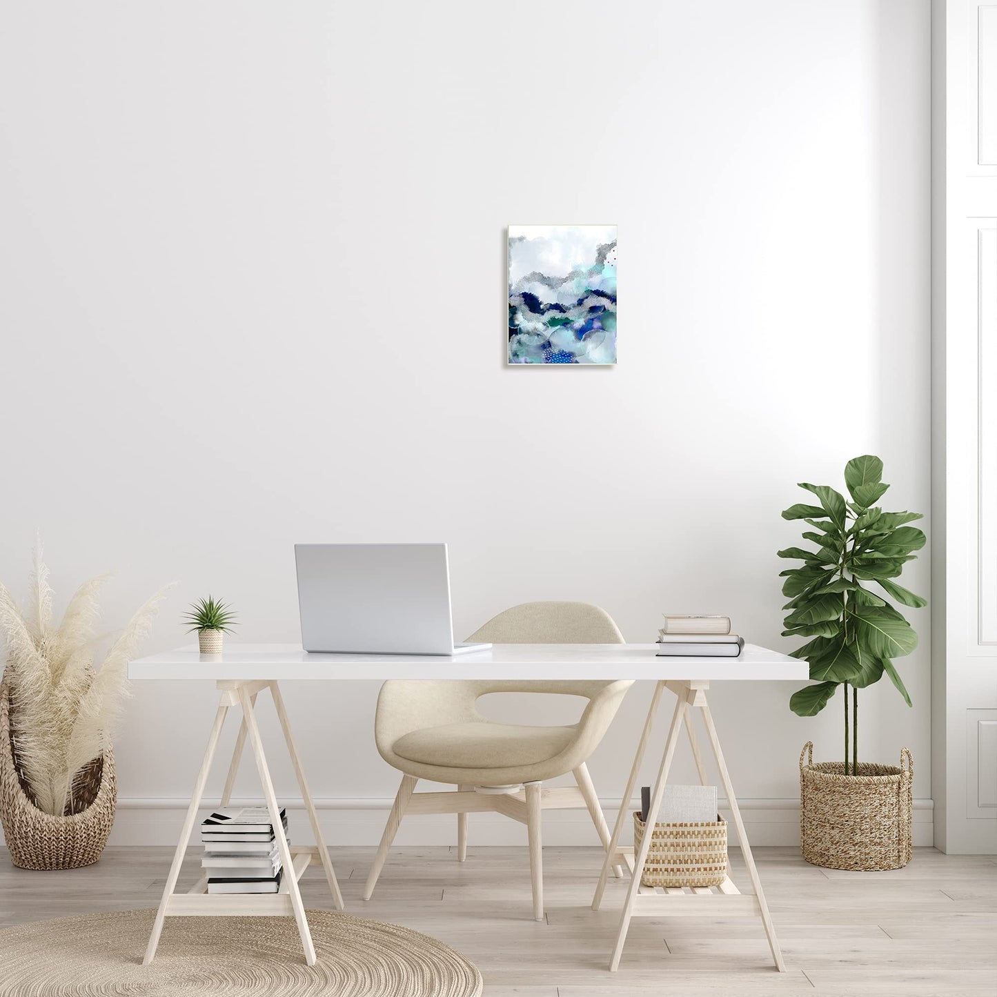 'Bubbling Sea Floor Abstraction Fluid Blue'| Wall Plaque Art