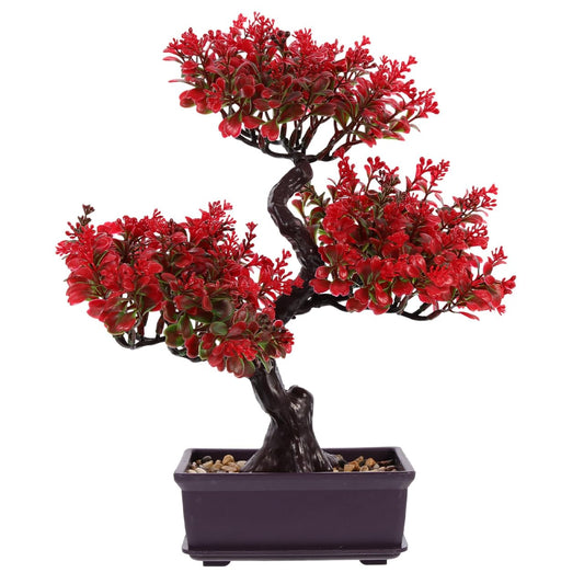 Cabilock Artificial Bonsai Tree Decor, Small Fake Plants Indoor for Home Office Desk, Faux Potted Plant Zen Japanese Trees for Men Living Room Shelf Decorations