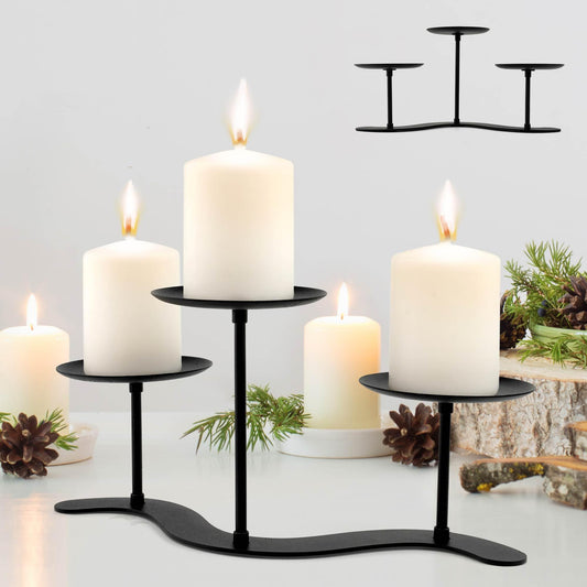 EALPVIS 3-Arms Fireplace Candle Holder - Candle Stand for Table Centerpiece