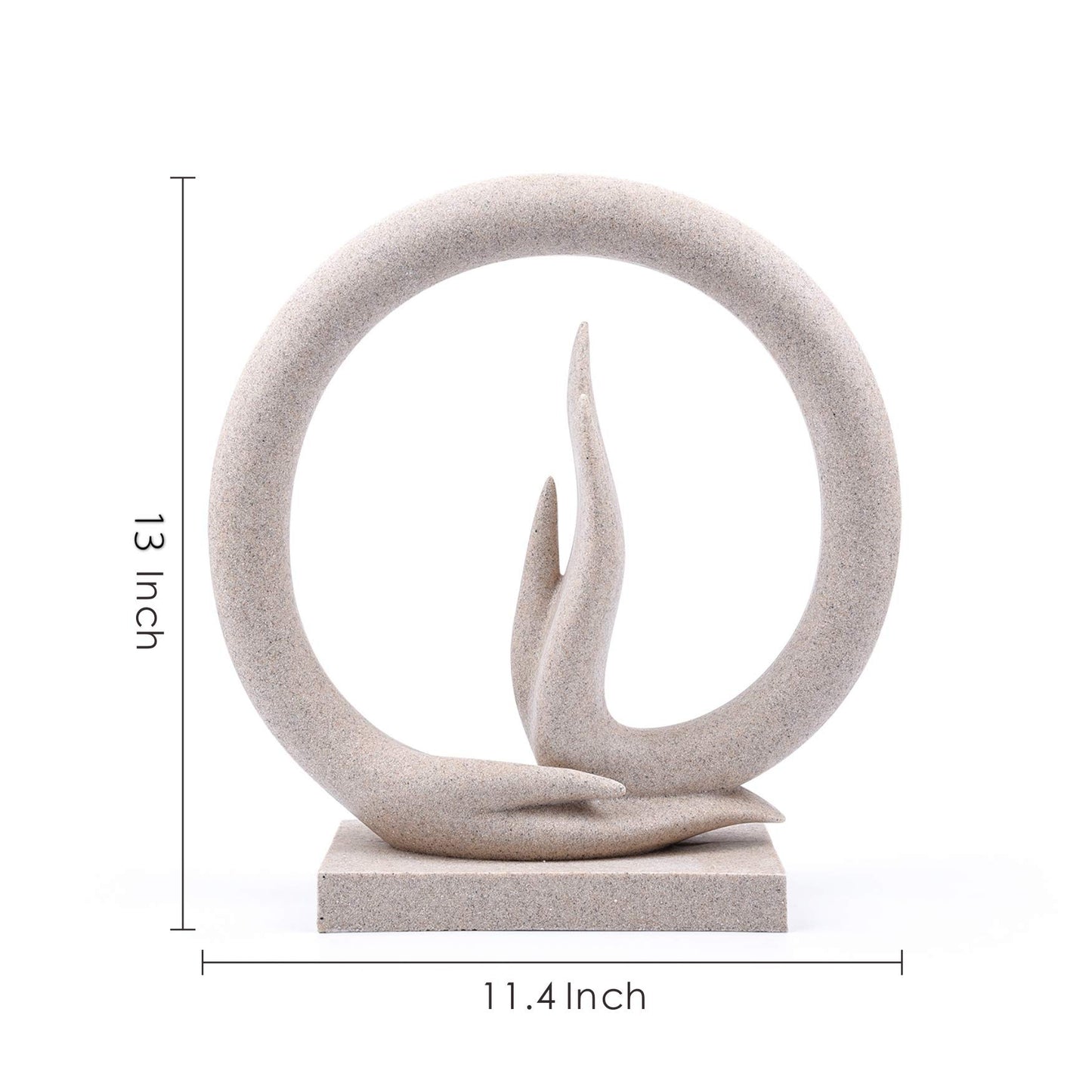 Carefree Fish Desert Sandstone Buddha Hand Statue Yoga Decor The Art of Minimalism Valuable Collection (Solid 6.6 Pounds)