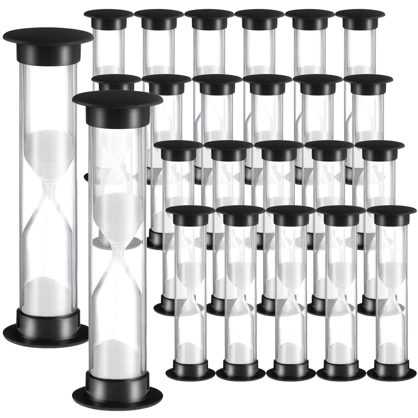 Geelin 24 Pcs 30s Sand Timer Kids for Classroom Acrylic Covered Hourglass Clock Toothbrush Sand Timer for School