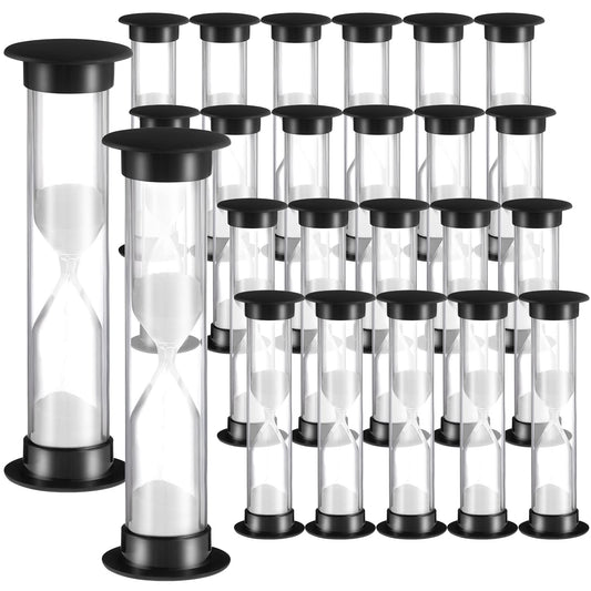 Geelin 24 Pcs 30s Sand Timer Kids for Classroom Acrylic Covered Hourglass Clock Toothbrush Sand Timer for School
