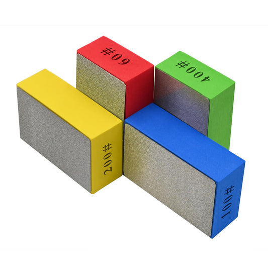 4pcs Diamond Hand Polishing Pads, Diamond Sanding Pads 60#,100#,200#,400# for Ceramic Tile Glass Grinding,Plane Sanding Blocks Polishing