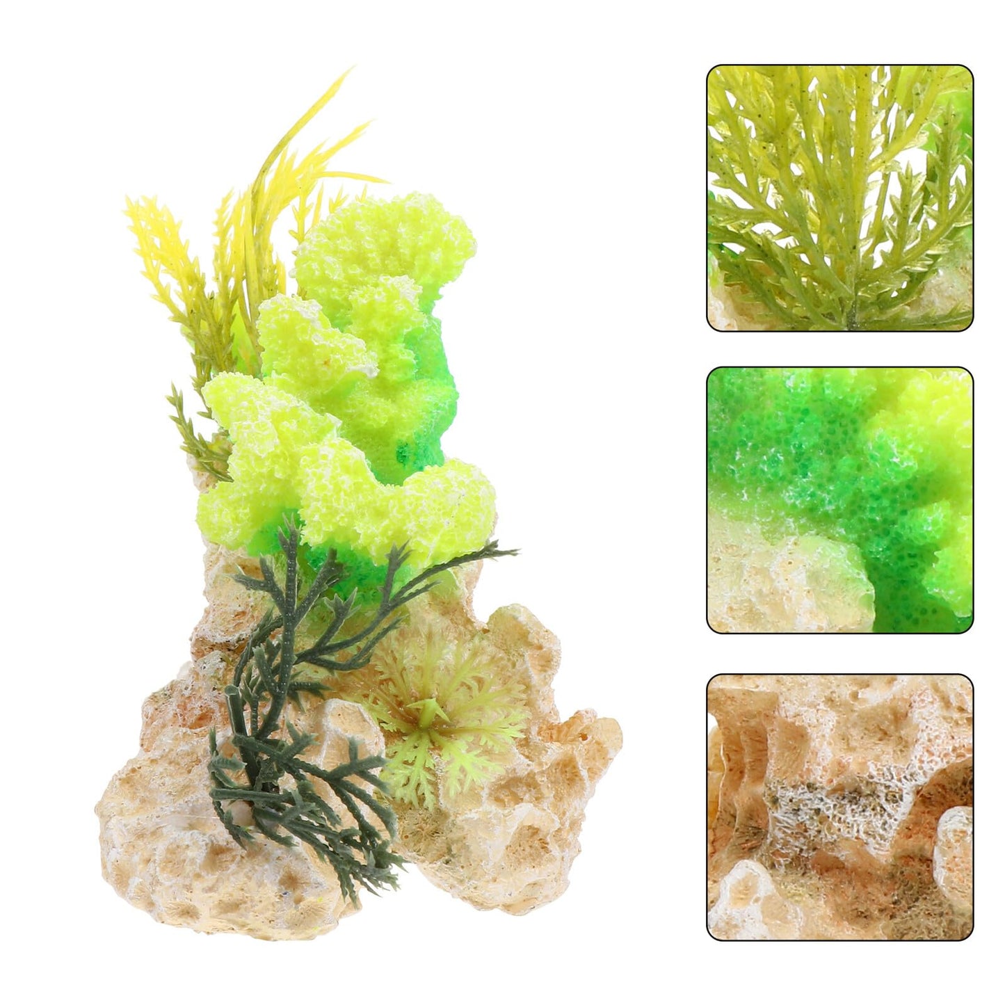 Hemoton Artificial Yellow Coral Sculpture Resin Aquarium Ornament for Fish Tank Landscaping, Sea Life Coral Figurine Decorative Reef for Freshwater and Saltwater Aquariums