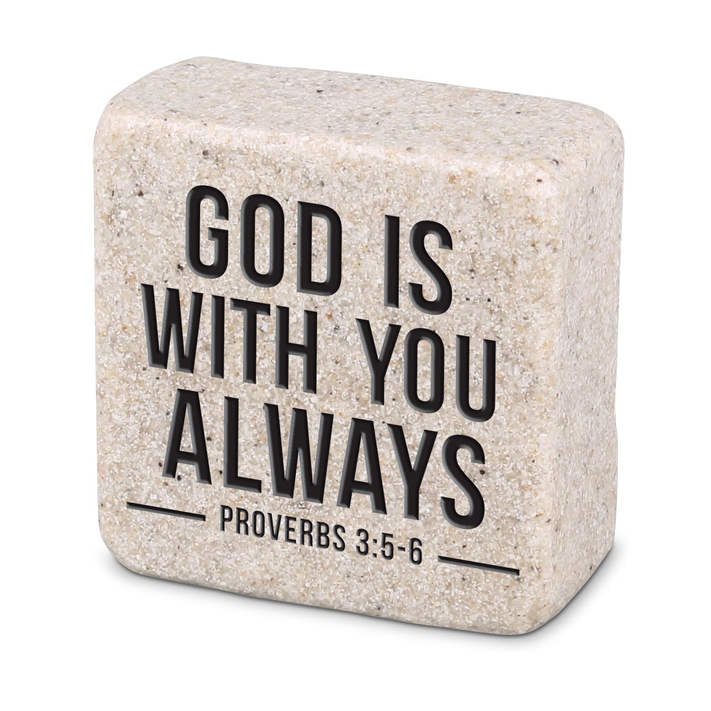 Lighthouse Christian Products Trust The Lord God is with You - 3.5 x 5.5 Pocket Stone with Card - Christian Encouragement Gift - Catholic Keepsake