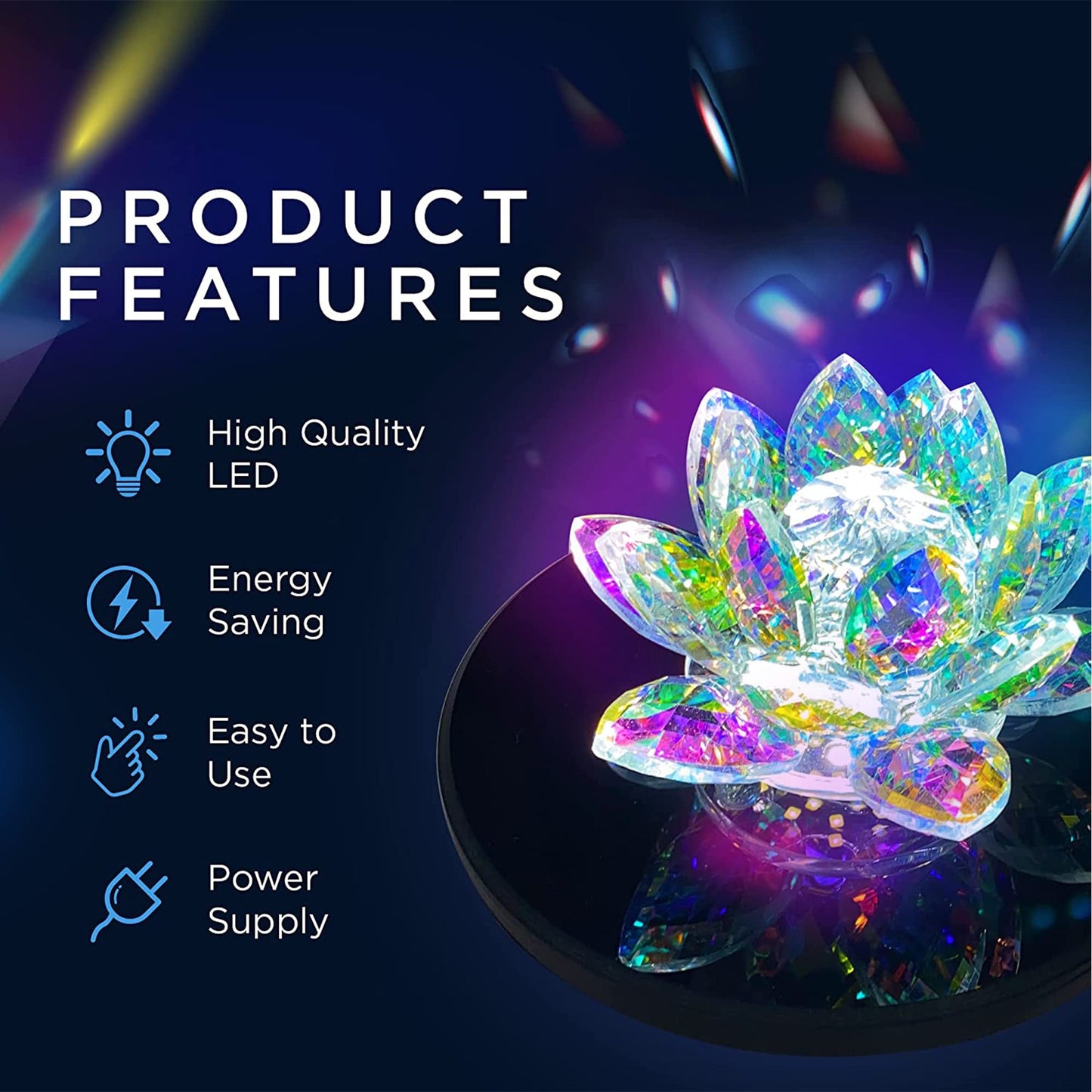 ASENTE 19 LED Color Changing Stand, Circular Illuminated Display Pedestal for 3D Crystal Glass Art, Light Base With AC/USB Plug, Lighted Acrylic Crystal Display Stand, Black