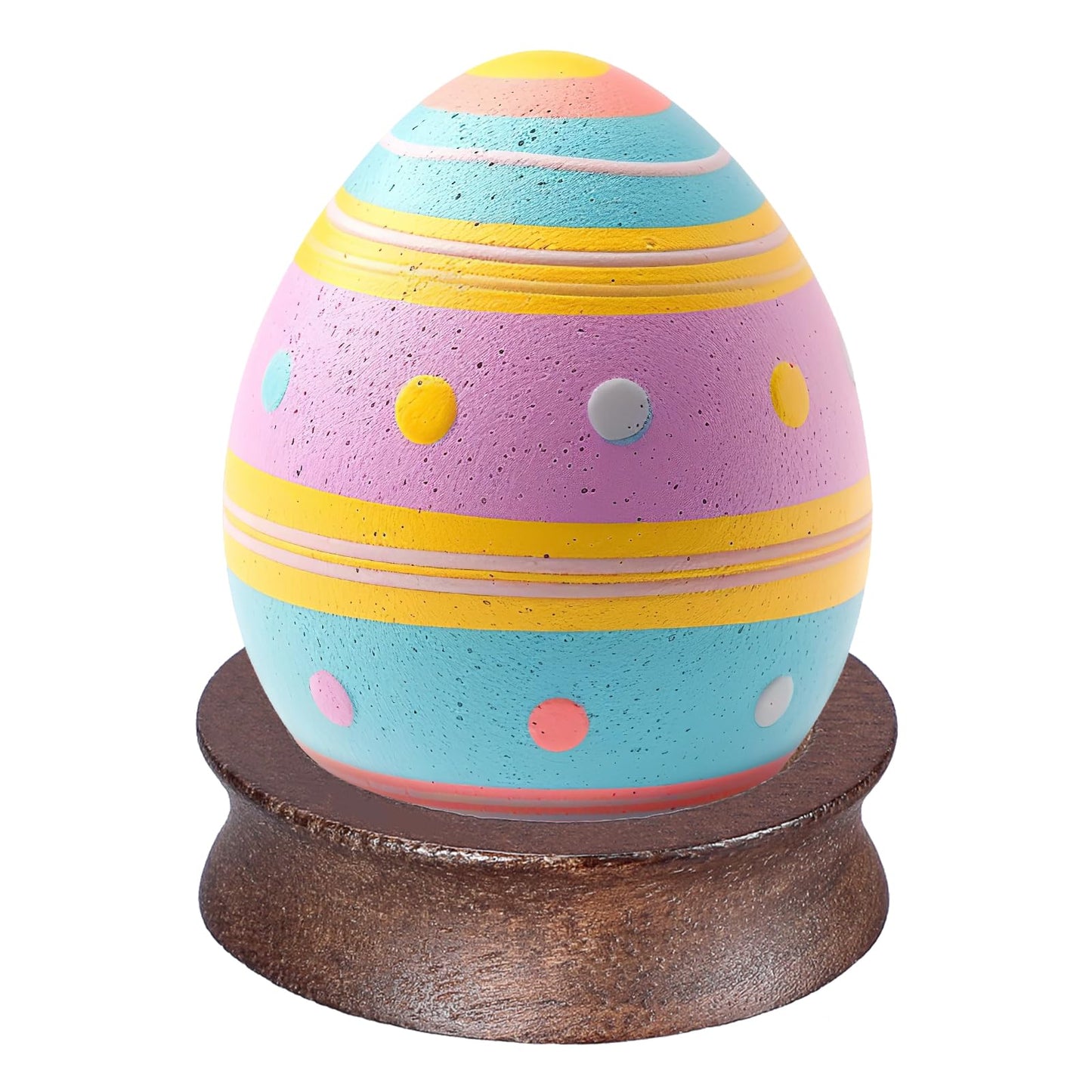 JUXYES Wooden Sphere Holder Display Stand, 6 Pack Small Wood Crystal Ball Stand, Simple Round Display Easel Stands for Decorative Eggs, Crystal Balls, Golf Ball, Stones, Gemstones, Collections, 32mm