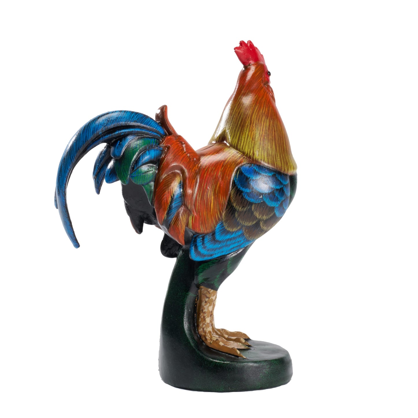 Hand-Painted Rooster Artwork - Elegant Resin Table Sculpture for Kitchen and Dining Room Decor - Animal Statue for Collectors and Art Lovers