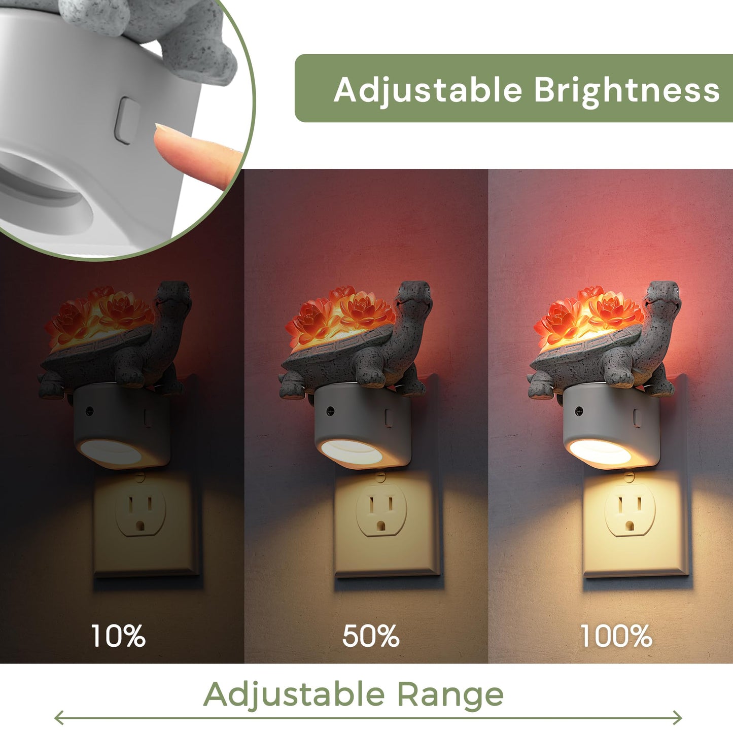 L LOHAS LED Plug in Night Light for Kids, 3D Cute Turtle Night Lights with Dusk to Dawn Sensor, Soft White 3000K Plug in Night Light, Christmas Birthday Gift Nightlight for Kids, Room Decor