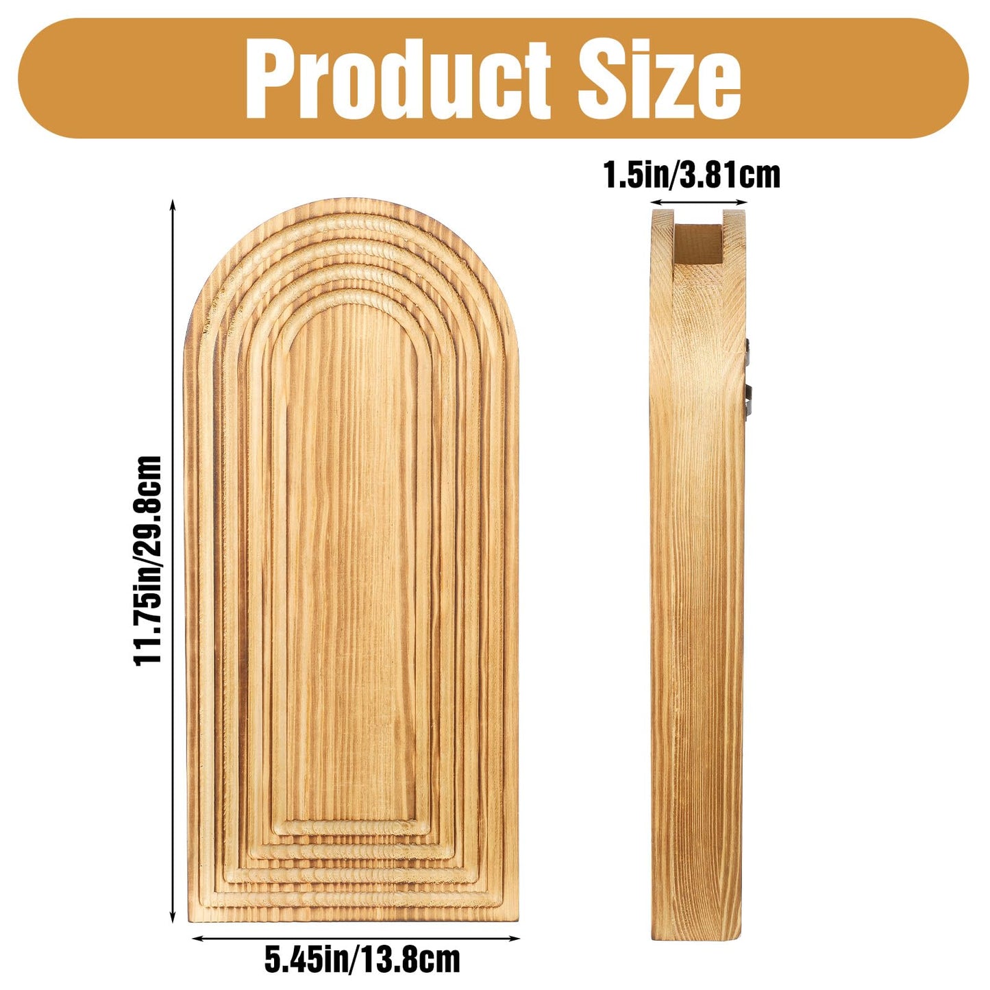 2 Pack Wood Wall Planter Vase,Wall Vases for Flowers Boho Walls Decor Mounted Wooden Planters Holder Walls Plant for Living Room, Bedroom, Bathroom-11.75X5.45 Inches