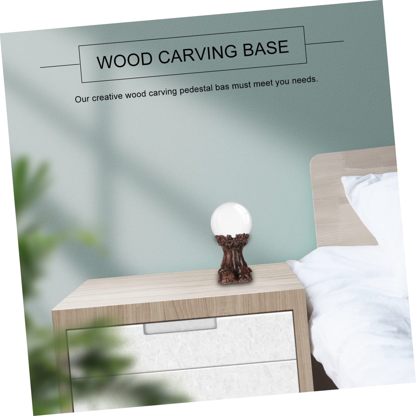 CORHAD Wood Carving Base 2.16X1.96X1.57In Crystal Ball Stand Sphere Holder Pedestal for Home Decor Display Stands Easy Installation Sturdy Support