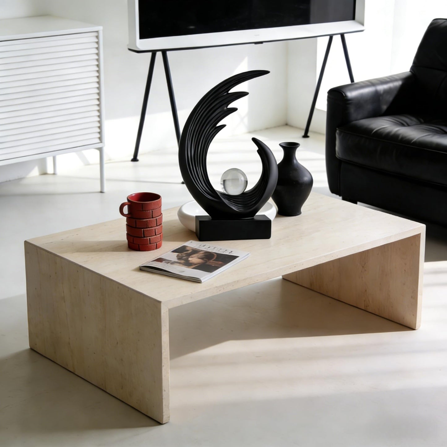 AWNR Abstract Art Sculptures Home Decor,Statue Decoration for Living Room,Dining Table,Coffee Table,Shelves,TV Stand (Black)