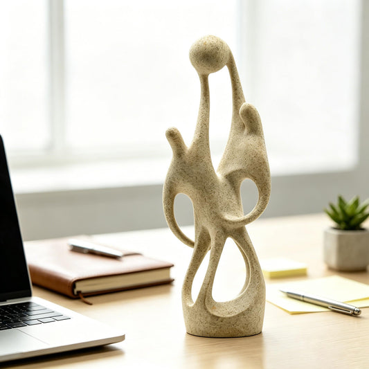 Hmusnwol Modern Statue for Home Decor Abstract Sandstone Resin Sculpture - Table Statues,Office Bookshelf Living Room Desk Decor
