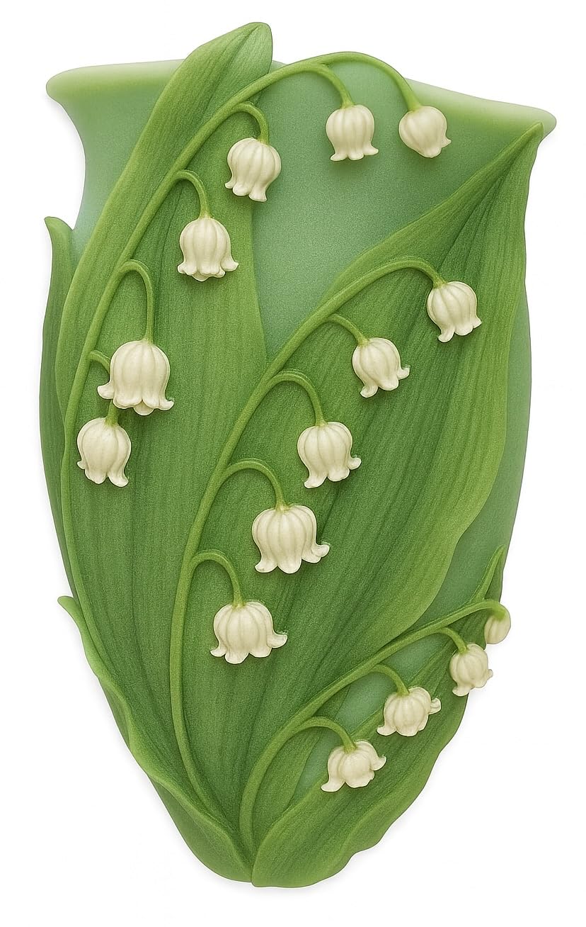 Lily of the Valley Wall Planter – Also Known as Mary’s Tears – Ibis and Orchid Designs – Hand Painted Bonded Marble – 7 x 3.5 Inches – Wall Pocket Floral Sculpture with Hanging Slot