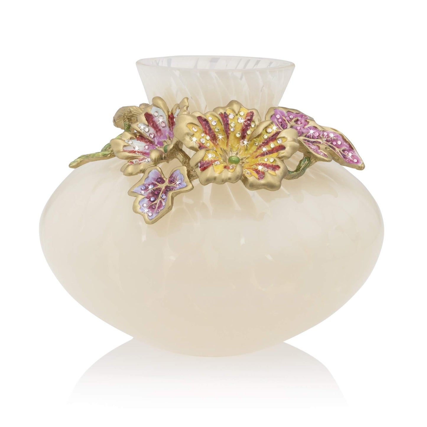 Jay Strongwater Holland Leaf and Flower Vase #SDH6634-256