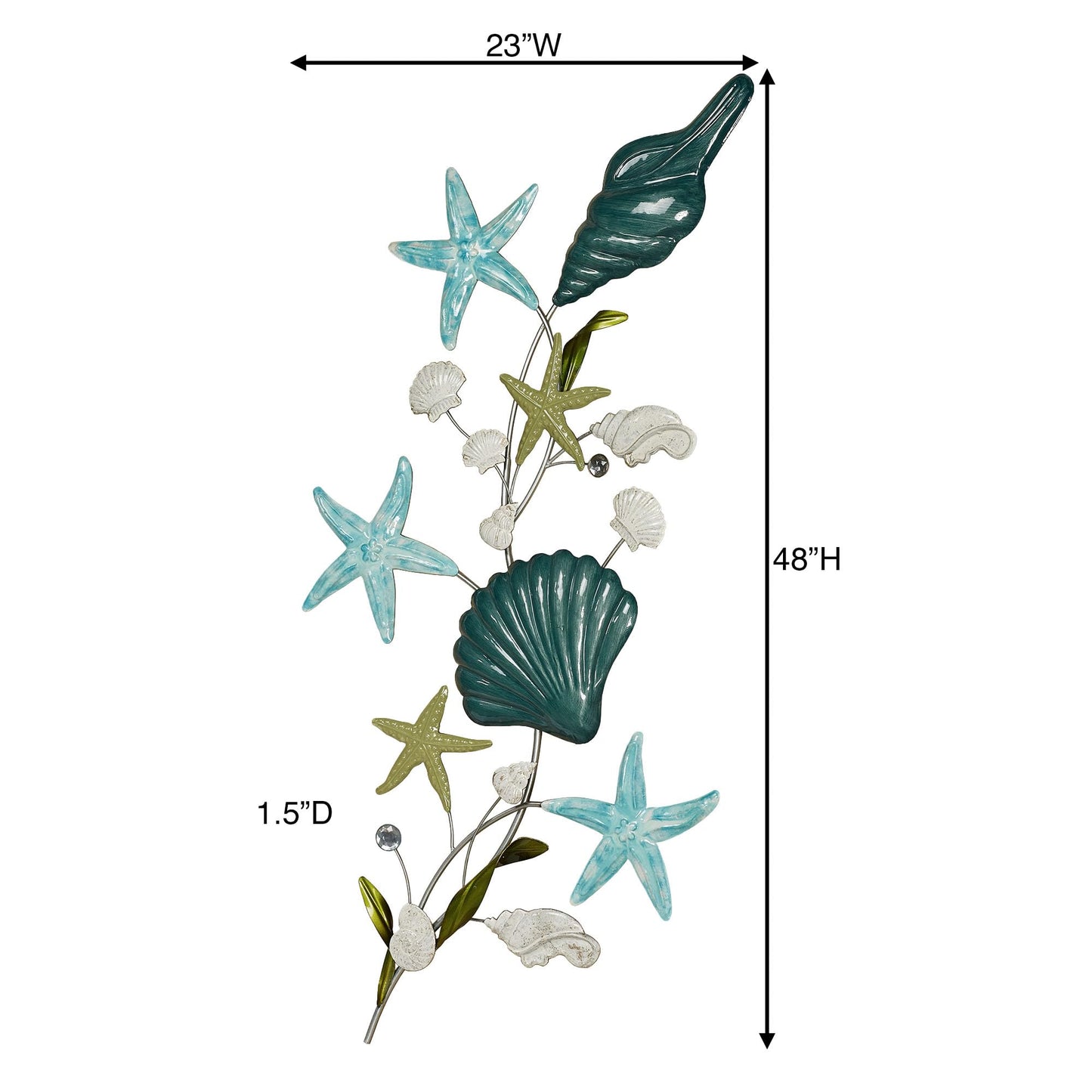 Touch of Class Seaside Gatherings Coastal Metal Wall Art Multi Cool | Blue, Aqua, Green | Ocean Style Sculptures for Bedroom, Living Room, Bathroom
