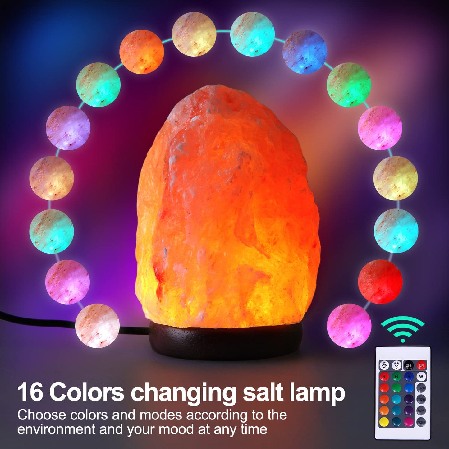pursalt USB Himalayan Salt Lamp Night Light with Remote Control Bundled Salt Lamp Night Light 2 Pack Set