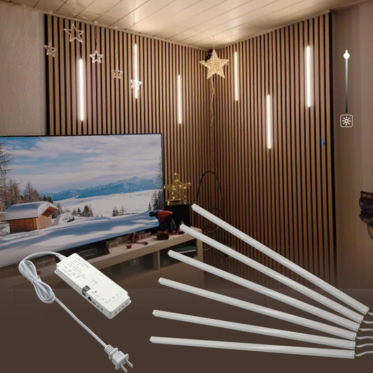 HAMRVL LED Recessed Lighting Wall Panel Lights - 6pcs 16-Inch 4000K Natural White Slat Wall Lights with Touch Switch, Self-Adhesive Dimmable LED Panel Light Strips for Acoustic Panels, Living Rooms