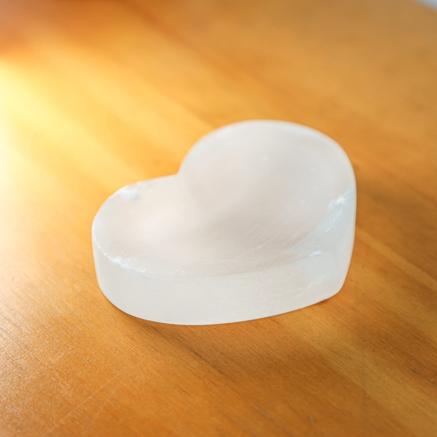 Halukakah Selenite Bowl from Moroccan - Portable Heart-Shaped Mini Plate 2.4"(6cm) for Charging and Cleansing Crystals & Healing Stones on the Go