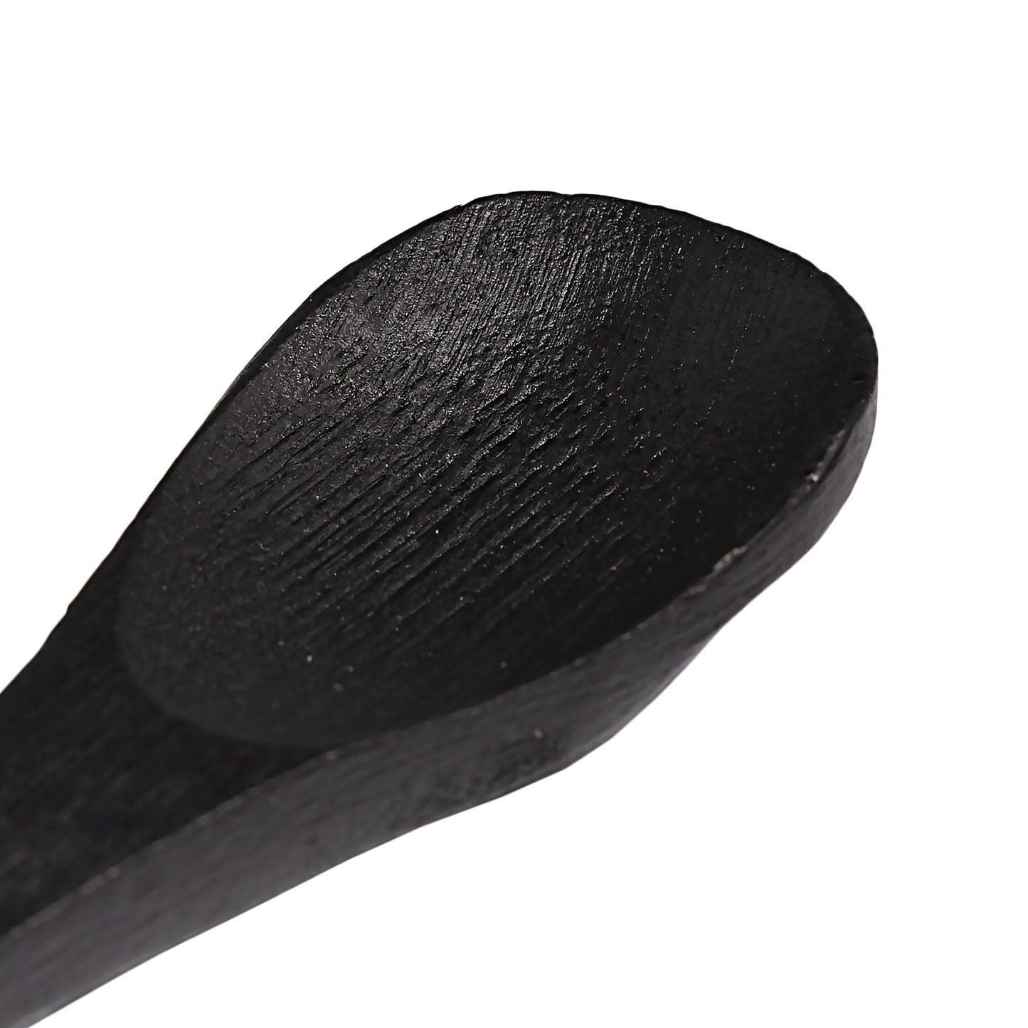 BambooMN Bamboo Serving Spoons, Mini Salt Sugar Spoon, Tiny Wooden Spoons for Spices, Black Oval 3.5", 10 Pieces