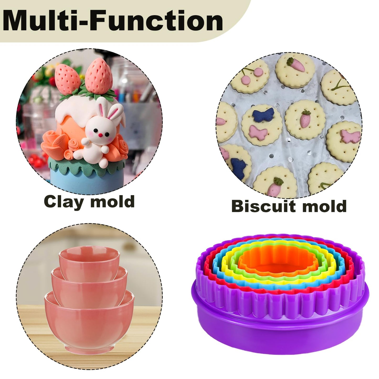 KFAREJGOAE 12 Pieces Display Stands for Pyrex Round Bowls Risers for Pyrex Bowls Stacker Stacking Rings for Cabinet Colorful
