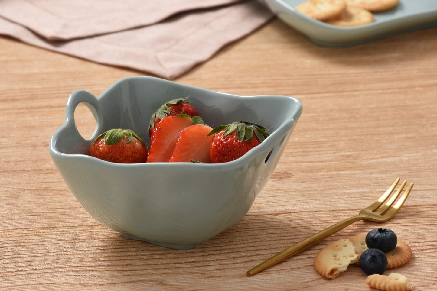 Pampa Bay Shatterproof Melamine Snack Bowl, 5.3 Inch, Food, Freezer, Dishwasher Safe, Aqua