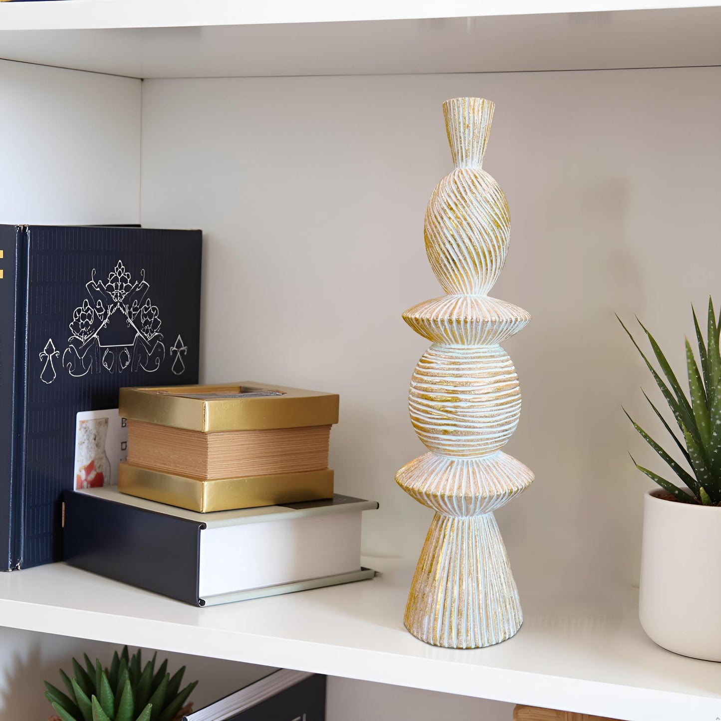 LAIKEARTS 15" Modern Abstract Tower Decorative Sculpture, Chess Sculptures,Home Decor,Coffee Table Statues,Shelf Top Decor Aesthetics,Dining Living Room Desk Decor